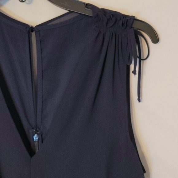 Vince Camuto Chiffon Cropped Leght Navy Blue size 10 Jumpsuit - Picture 6 of 13